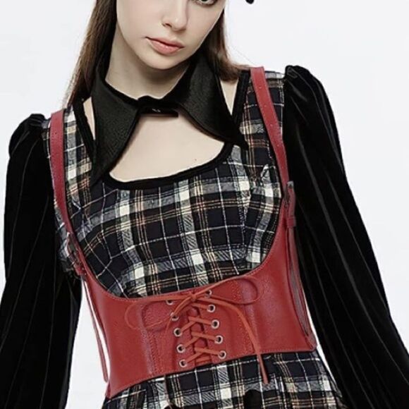 Harness Belt Red Leather - Picture 3 of 5